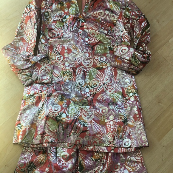 Vintage 1960’s 1970’s Mod Lurex Pantsuit - Picture 1 of 8